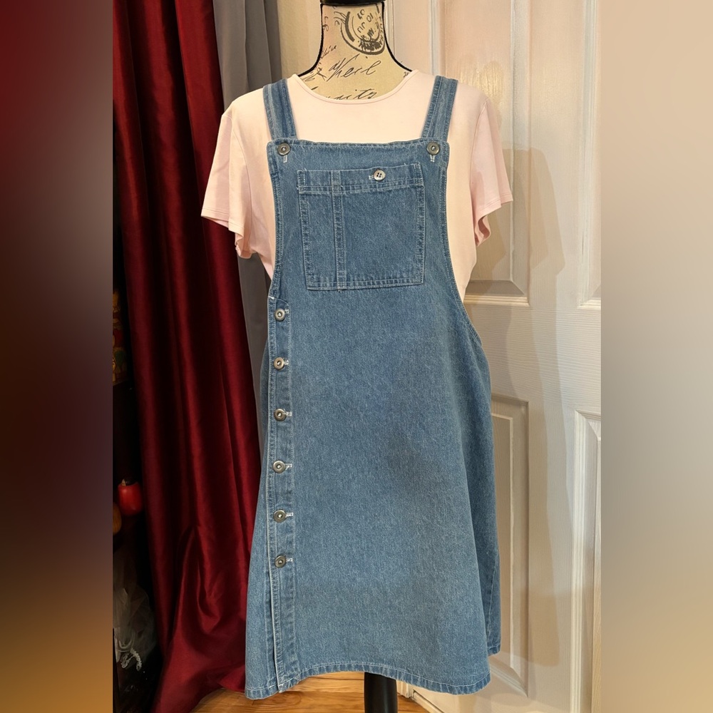 Vintage D.A.K Denim Bib Midi Dress